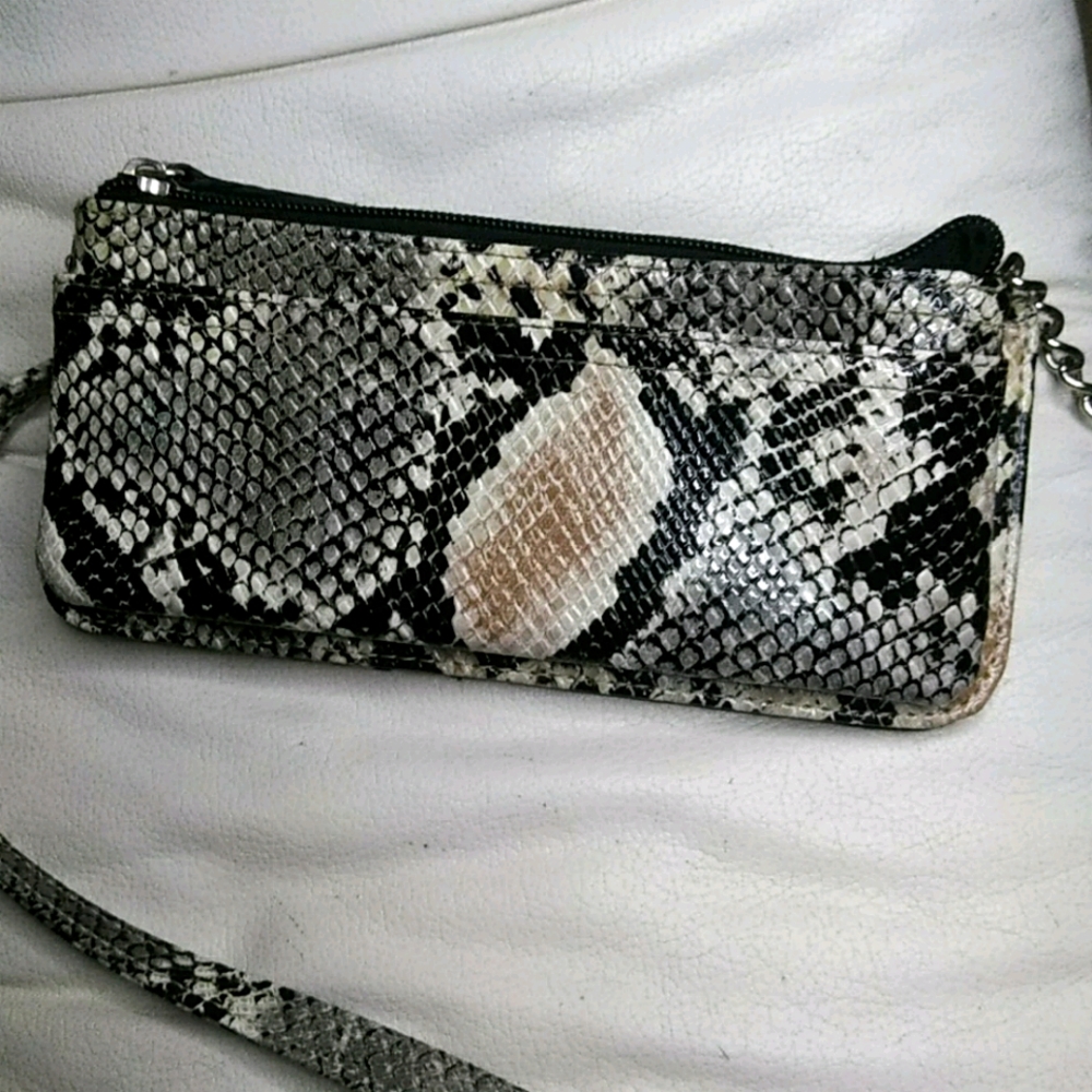 Crossbody Fuax snake skin bag.
